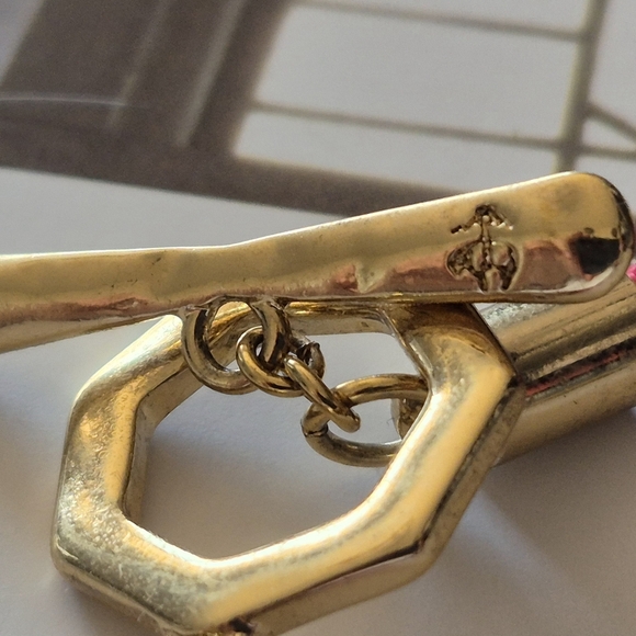 Brooks BROTHERS Gold and Red CORD  Necklace with Dangling Charms - Picture 4 of 9